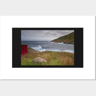 Rough Seas at Petty Harbour, Newfoundland, Canada Posters and Art